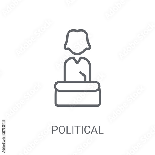 Political candidate speech icon. Trendy Political candidate speech logo concept on white background from Political collection