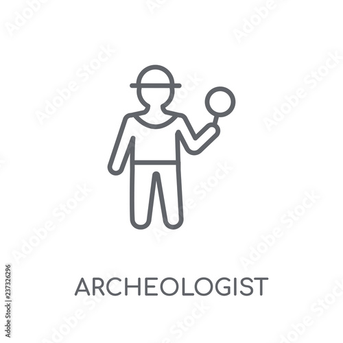 Archeologist linear icon. Modern outline Archeologist logo concept on white background from Professions collection