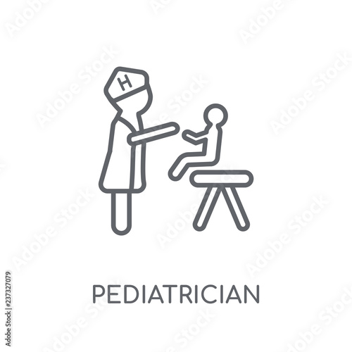 Pediatrician linear icon. Modern outline Pediatrician logo concept on white background from Professions collection
