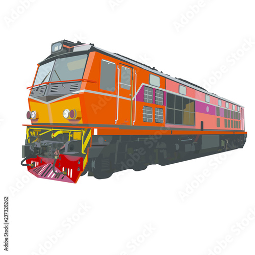 thai diesel locomotive train vector