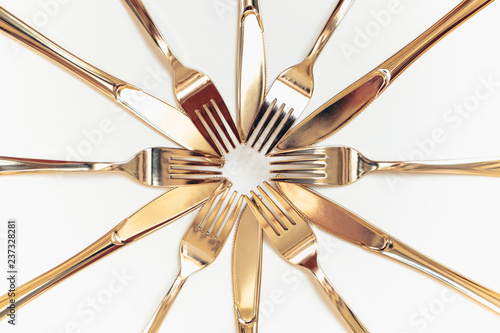Golden cutlery photo