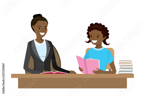 African american Woman teacher tutor,