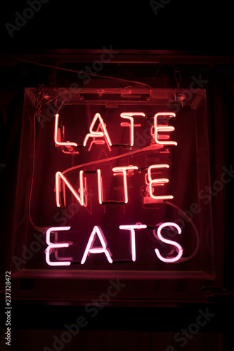 LATE NITE EATS neon sign photo