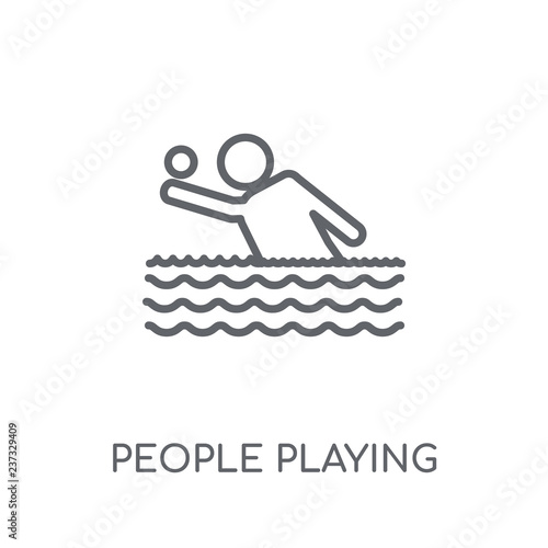 People playing Waterpolo icon linear icon. Modern outline People playing Waterpolo logo concept on white background from Recreational games collection