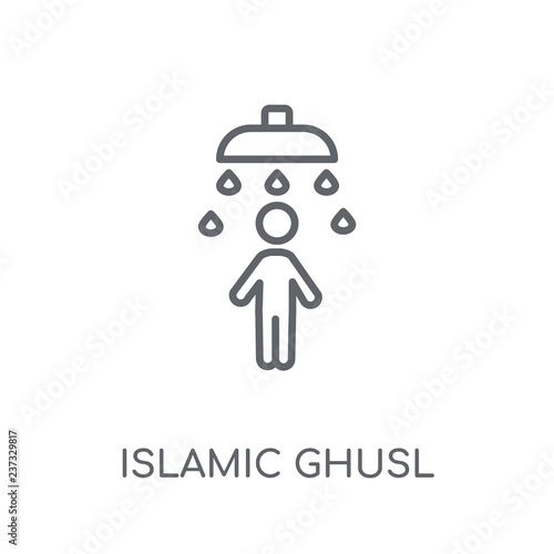Islamic Ghusl linear icon. Modern outline Islamic Ghusl logo concept on white background from Religion-2 collection