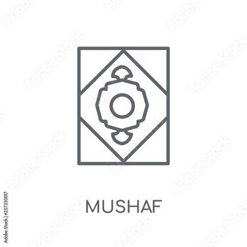 Mushaf linear icon. Modern outline Mushaf logo concept on white background from Religion-2 collection photo