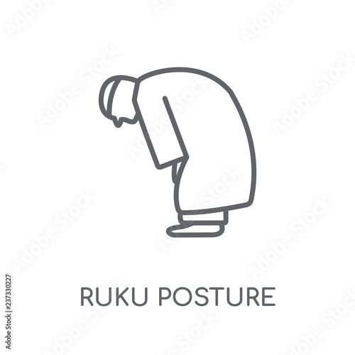 Ruku Posture linear icon. Modern outline Ruku Posture logo concept on white background from Religion-2 collection