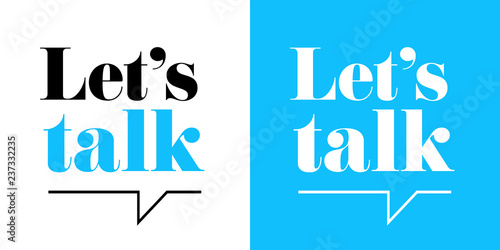 Let's talk