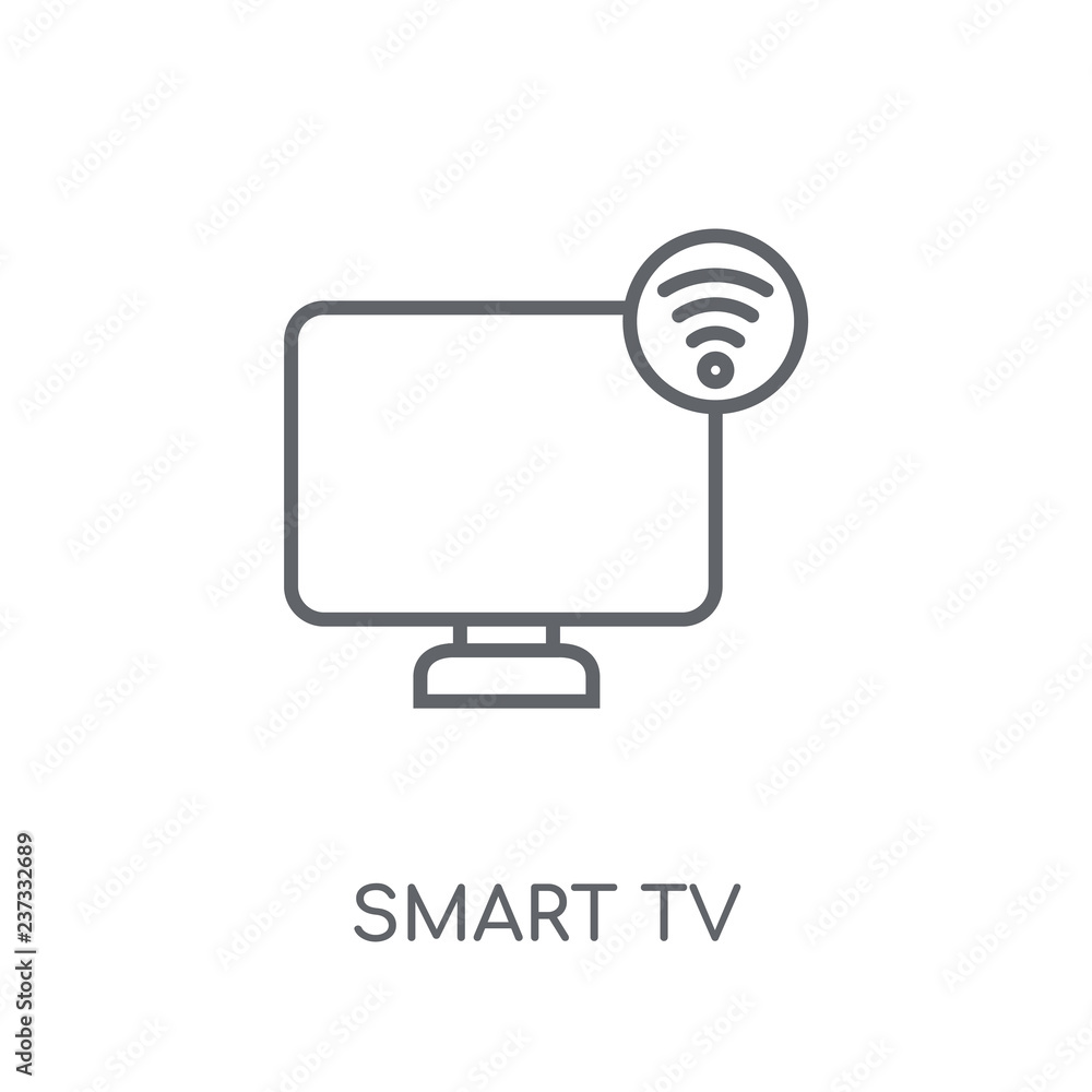 Vecteur Stock Smart tv linear icon. Modern outline Smart tv logo concept on  white background from Smarthome collection | Adobe Stock