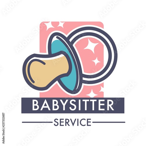 Babysitter service company caring for children logo of nanny