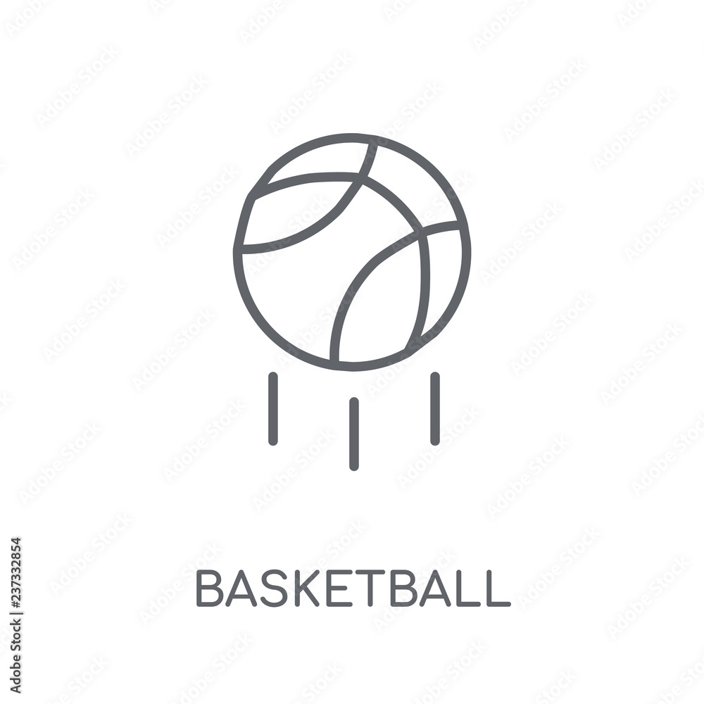 Basketball linear icon. Modern outline Basketball logo concept on white  background from Sport collection Stock Vector | Adobe Stock