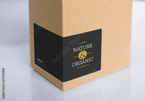 Natural paper box packaging mockup