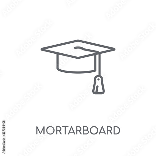 Mortarboard linear icon. Modern outline Mortarboard logo concept on white background from Startup Strategy and Success collection