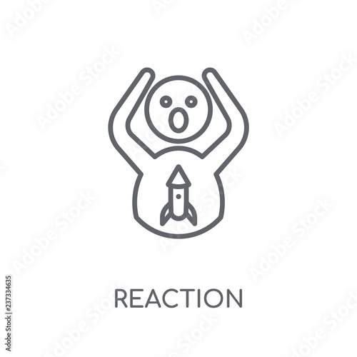 Reaction linear icon. Modern outline Reaction logo concept on white background from Startup Strategy and Success collection
