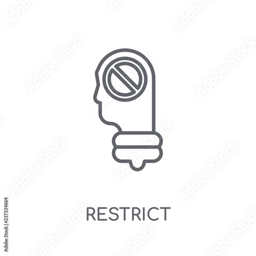 Restrict linear icon. Modern outline Restrict logo concept on white background from Startup Strategy and Success collection