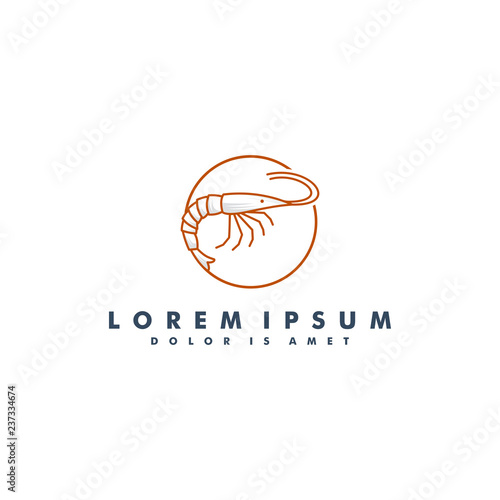 shrimp logo template design vector illustration