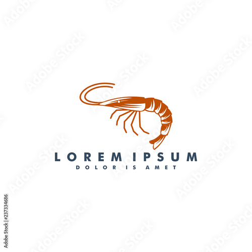 shrimp logo template design vector illustration