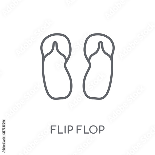Flip flop linear icon. Modern outline Flip flop logo concept on white background from Summer collection
