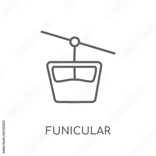 Funicular linear icon. Modern outline Funicular logo concept on white background from Summer collection