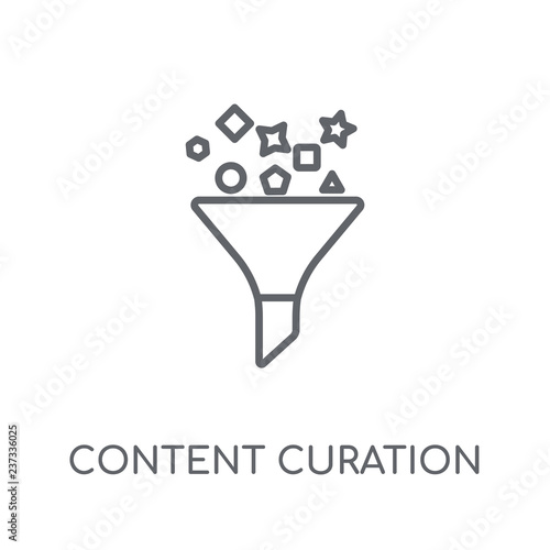 Content curation linear icon. Modern outline Content curation logo concept on white background from Technology collection