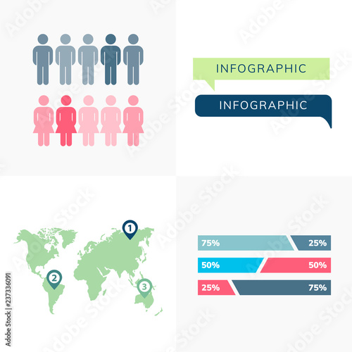 Set of business infograph vectors