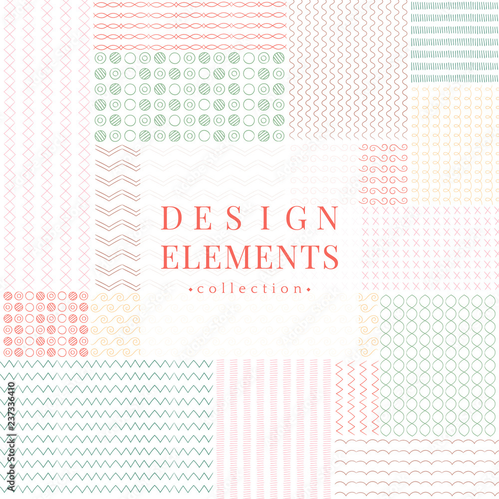 Divider line design elements vector collection Divider line design elements vector collection