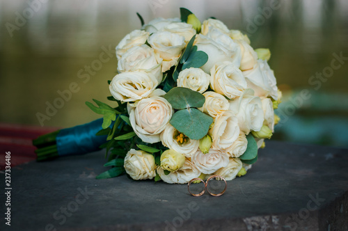 Wedding flower bouquet on the background