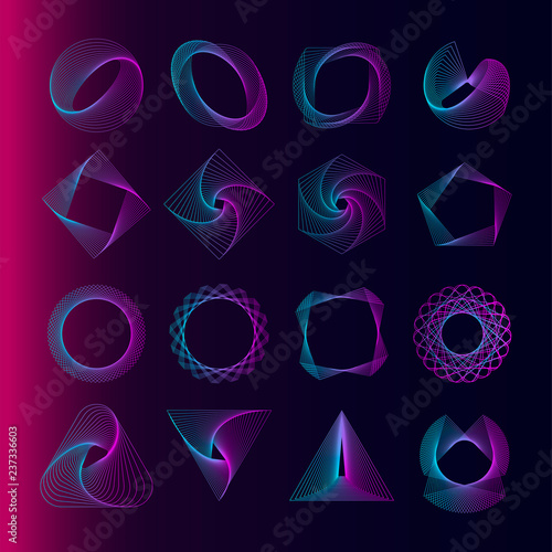 Abstract geometric elements set vector