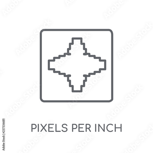 Pixels per Inch linear icon. Modern outline Pixels per Inch logo concept on white background from Technology collection