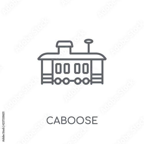 caboose linear icon. Modern outline caboose logo concept on white background from Transportation collection