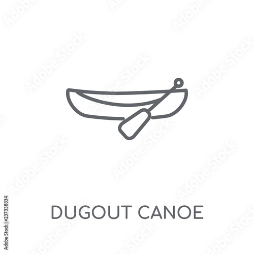dugout canoe linear icon. Modern outline dugout canoe logo concept on white background from Transportation collection