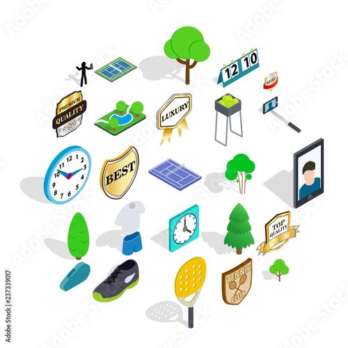 Tourney icons set. Isometric set of 25 tourney vector icons for web isolated on white background