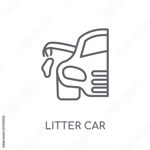 litter car linear icon. Modern outline litter car logo concept on white background from Transportation collection