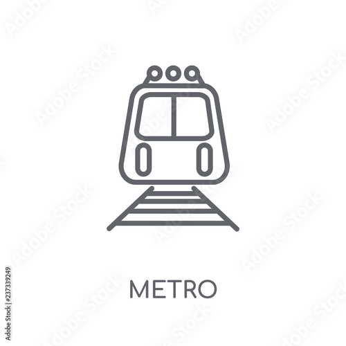 Metro linear icon. Modern outline Metro logo concept on white background from Transportation collection