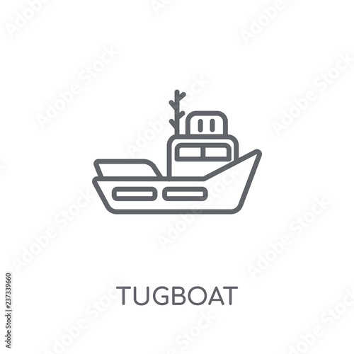tugboat linear icon. Modern outline tugboat logo concept on white background from Transportation collection