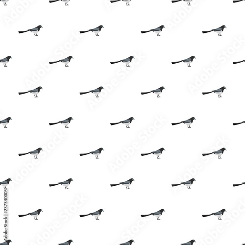 Standing magpie pattern seamless vector repeat for any web design