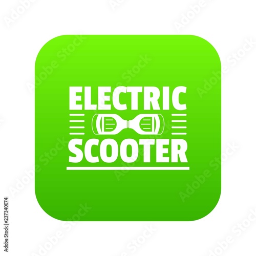 Urban gyro scooter icon green vector isolated on white background