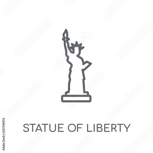 Statue of liberty linear icon. Modern outline Statue of liberty logo concept on white background from United States of America collection