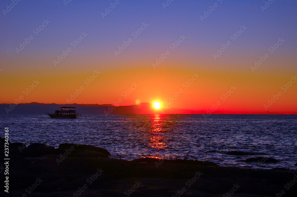 Sunrise over the Mediterranean Sea near Side