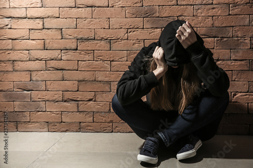 Depressed female junkie nea...