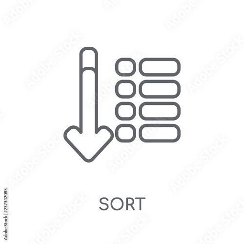 Sort linear icon. Modern outline Sort logo concept on white background from User Interface and Web Navigation collection
