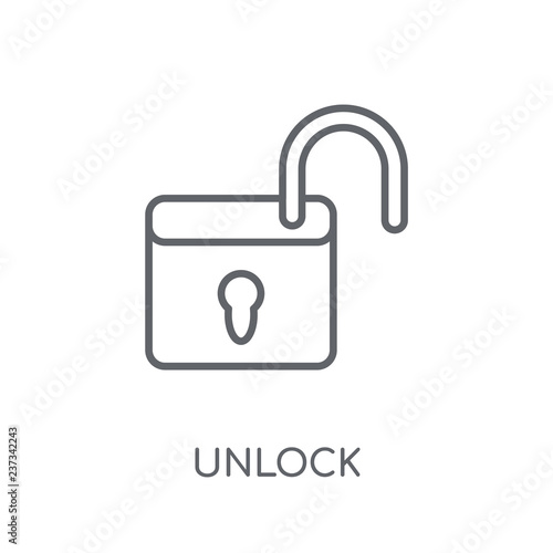 Unlock linear icon. Modern outline Unlock logo concept on white background from User Interface and Web Navigation collection