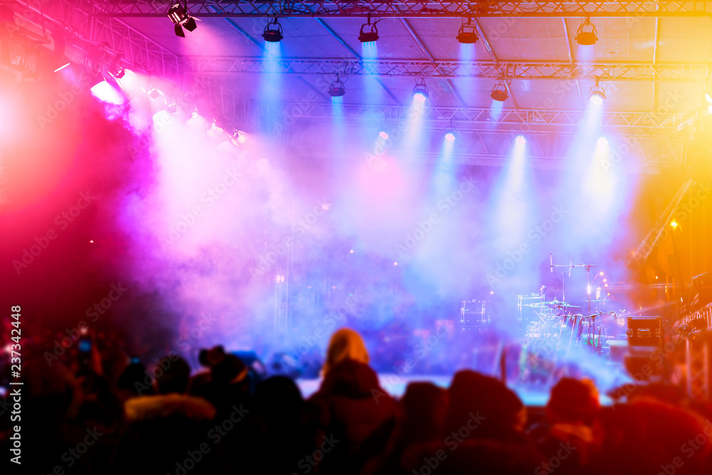 Defocused entertainment concert lighting on stage