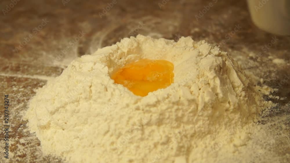 Chef kneads the dough. Cooking. Flour. Baking. Cooking process Chef kneads the dough. Cooking. Flour. Baking. Cooking process
