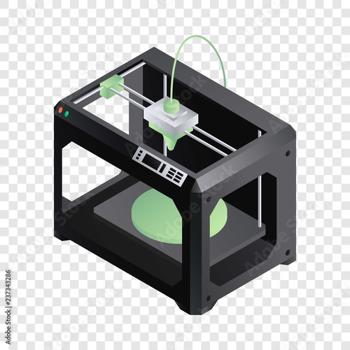 3d printer icon. Isometric of 3d printer vector icon for web design  