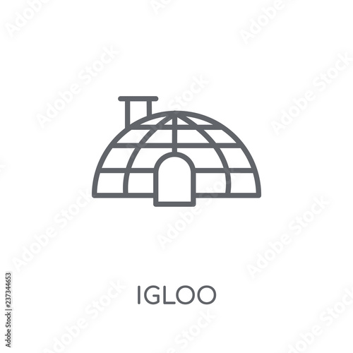 Igloo linear icon. Modern outline Igloo logo concept on white background from Winter collection