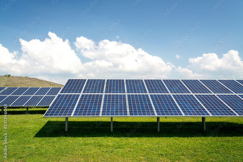 Solar panel, photovoltaic, alternative electricity source - concept of sustainable resources Solar panel, photovoltaic, alternative electricity source - concept of sustainable resources