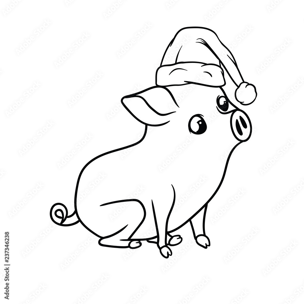 Obraz premium Small piglet with curious expression, sitting