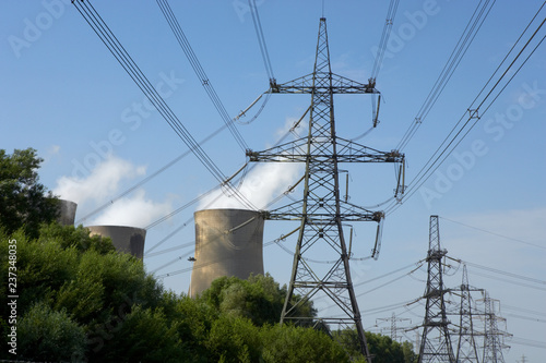 Canvas Print ELECTRICITY PYLONS AT DRAX POWER STATION YORKSHIRE ENGLAND