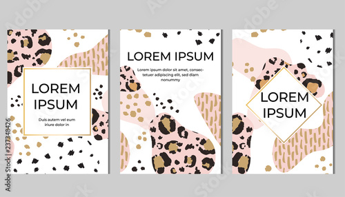 Set of creative modern trendy design cards templates